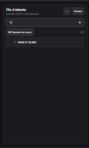 Recherche d’une chanson par numéro dans la file